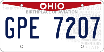 OH license plate GPE7207