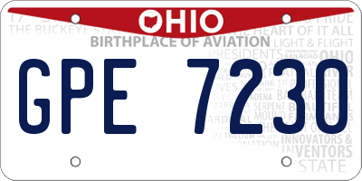 OH license plate GPE7230
