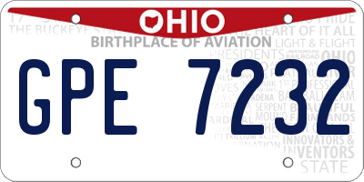 OH license plate GPE7232