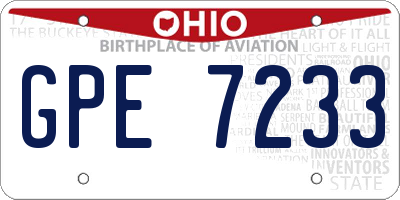 OH license plate GPE7233