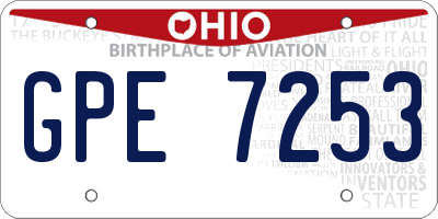 OH license plate GPE7253