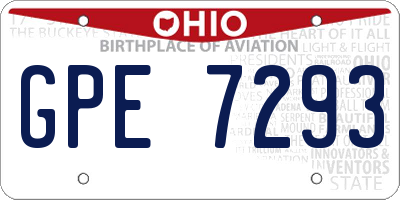 OH license plate GPE7293
