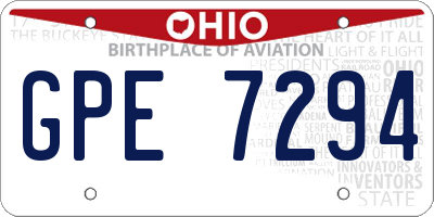 OH license plate GPE7294