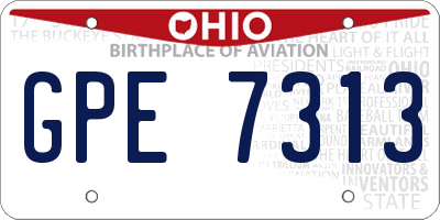 OH license plate GPE7313