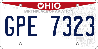 OH license plate GPE7323