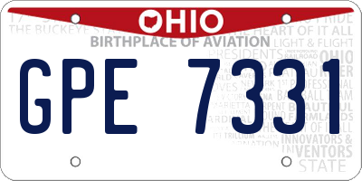 OH license plate GPE7331
