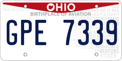 OH license plate GPE7339
