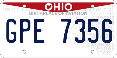 OH license plate GPE7356