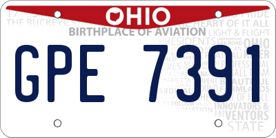 OH license plate GPE7391