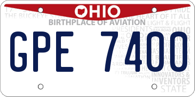 OH license plate GPE7400