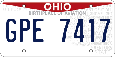 OH license plate GPE7417