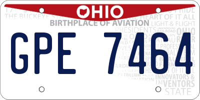 OH license plate GPE7464