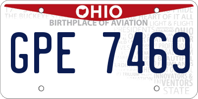 OH license plate GPE7469