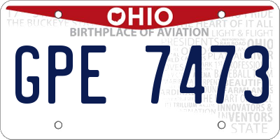 OH license plate GPE7473