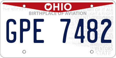 OH license plate GPE7482