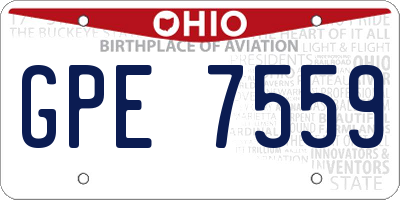 OH license plate GPE7559