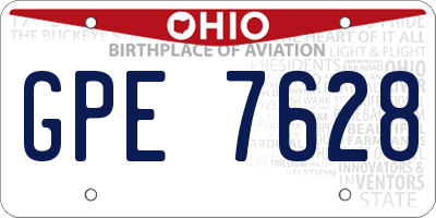 OH license plate GPE7628