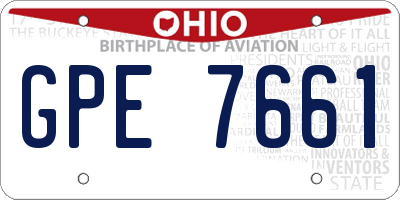 OH license plate GPE7661