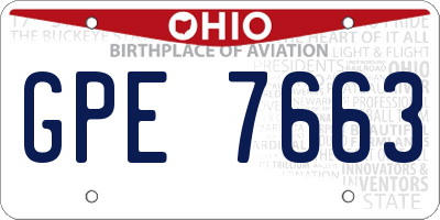 OH license plate GPE7663