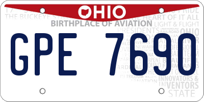 OH license plate GPE7690