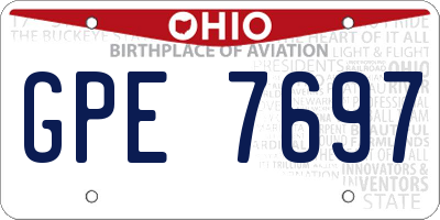 OH license plate GPE7697
