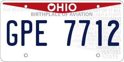 OH license plate GPE7712