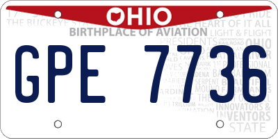 OH license plate GPE7736
