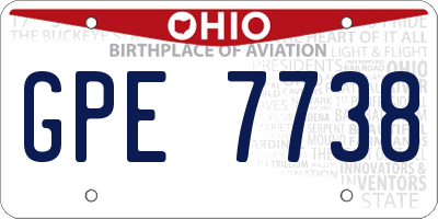 OH license plate GPE7738