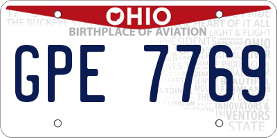 OH license plate GPE7769