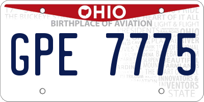 OH license plate GPE7775