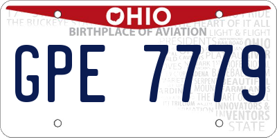 OH license plate GPE7779