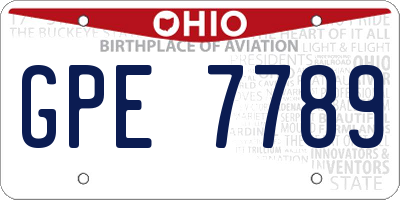 OH license plate GPE7789