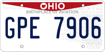 OH license plate GPE7906