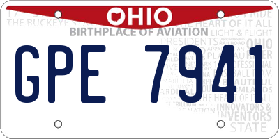 OH license plate GPE7941