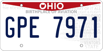 OH license plate GPE7971