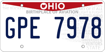 OH license plate GPE7978