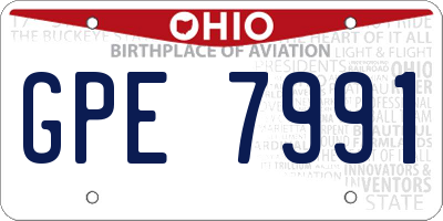 OH license plate GPE7991