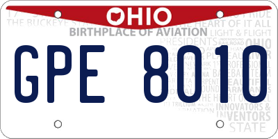 OH license plate GPE8010