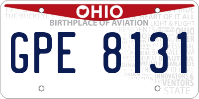 OH license plate GPE8131