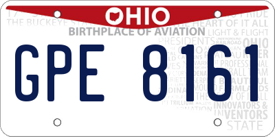 OH license plate GPE8161