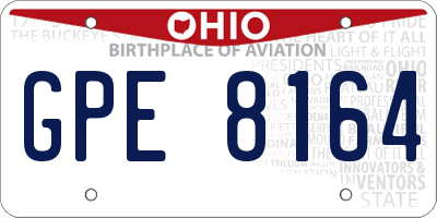 OH license plate GPE8164