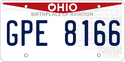 OH license plate GPE8166