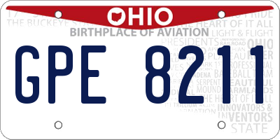 OH license plate GPE8211
