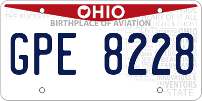 OH license plate GPE8228