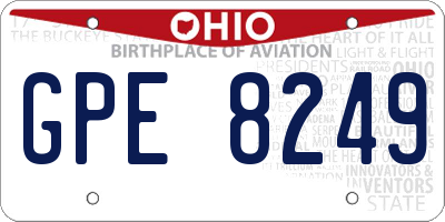 OH license plate GPE8249