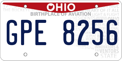 OH license plate GPE8256