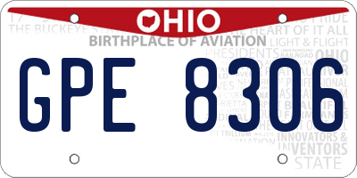 OH license plate GPE8306