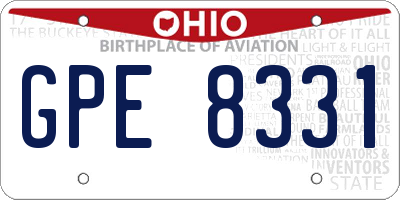OH license plate GPE8331