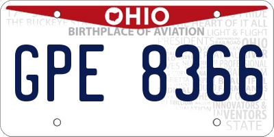 OH license plate GPE8366