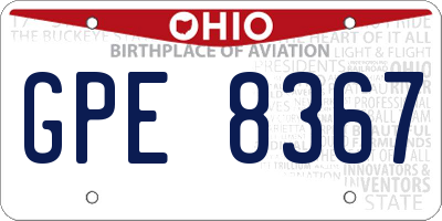 OH license plate GPE8367